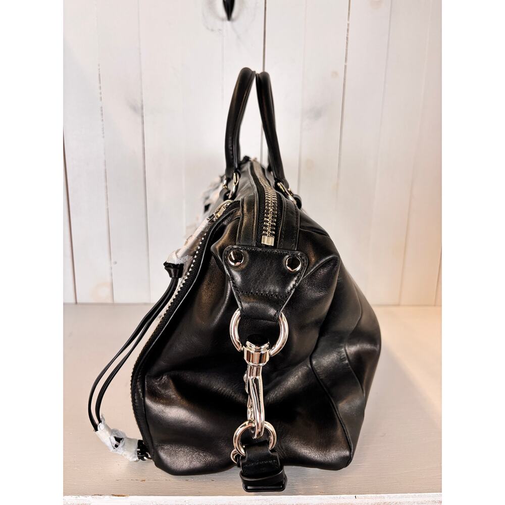 Rebecca Minkoff x Morgan Stanley Black Leather Shoulder Bag NWOT - Picture 3 of 10
